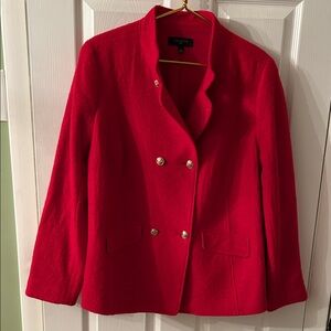 Talbots Plus Women's Red Blazer with Gold Buttons